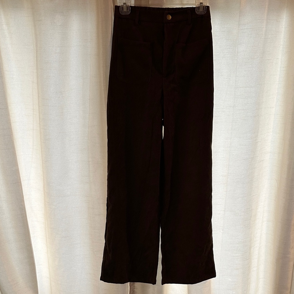 SHEIN Women's brown corduroy trouser pant.